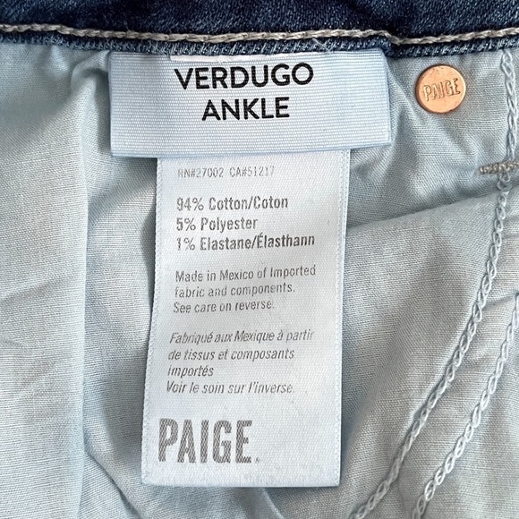 PAIGE Verdugo Ankle Distressed Skinny Jeans in Roadhouse Destructed 26 - Picture 11 of 17